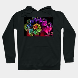 Rainbow Flowers Spiral Hoodie